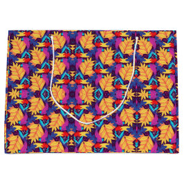 Grande Una bolsa de regalo colorida con un patrón vibrant