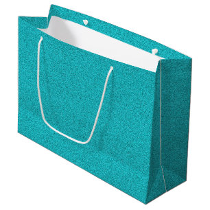 Grande Una bolsa de regalo de purpurina azul verdoso con 