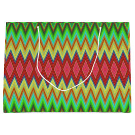 Grande Una bolsa de regalo vibrante con un patrón atrevid