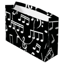 Grande White Music Notes escribe sobre la bolsa de regalo