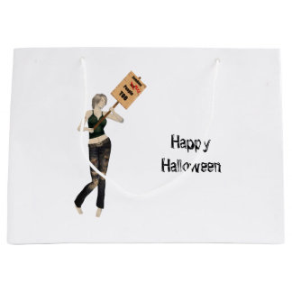 Grande Zombie Pin Up Chica Protesta I Bolsa de Regalo