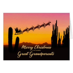 Grandes abuelos Navidades Santa sobre el desierto