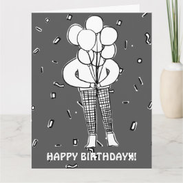 GRANDES BALONES Y TARJETA DE CONFETTI