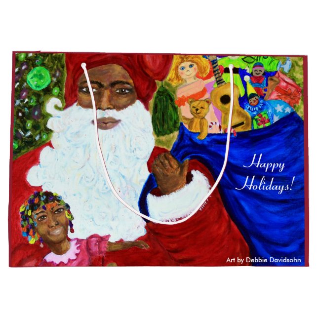 Grandes bolsas de regalo de Papá Noel - Vacaciones (Reverso)