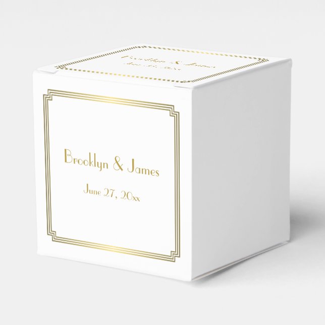Grandes cajas de favoritos de bodas blancas de est (Costado Anverso)
