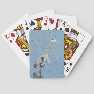 Grandes cartas de juego de la garza azul