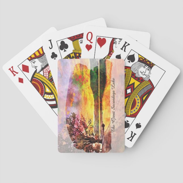 Grandes cartas de juego del Lago Sacandaga (Reverso)