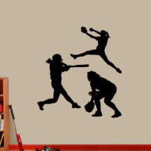 Grandes Chicas de Softbol Decoración de pared negr