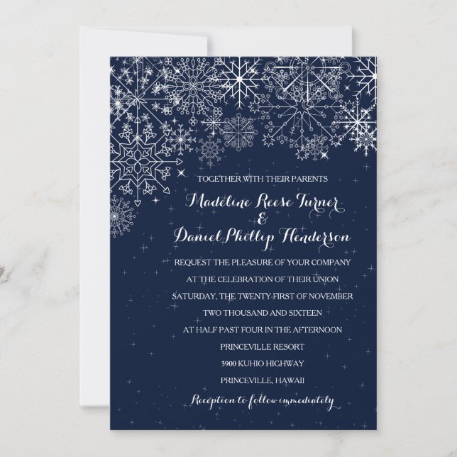 Grandes copos de nieve - Invitaciones a la boda de (Anverso)