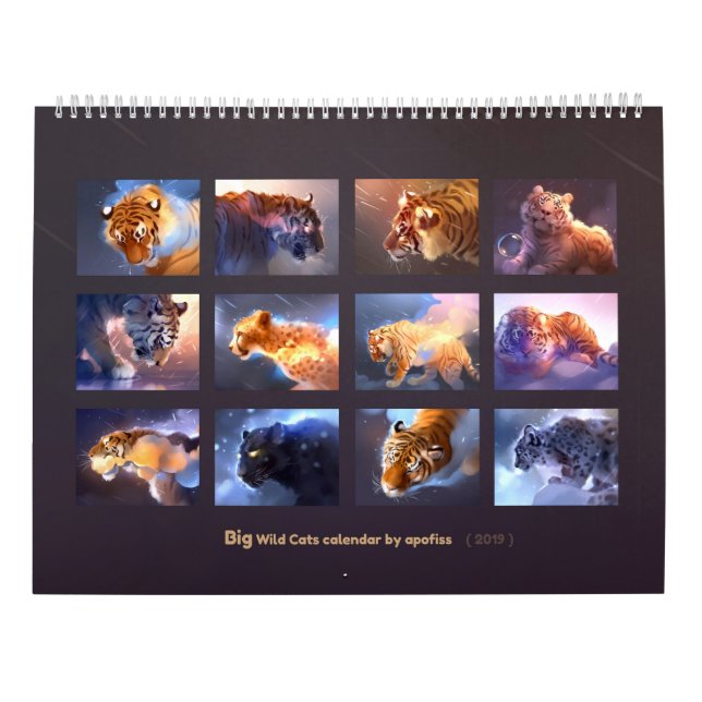 Grandes gatos salvajes - Calendario 2019 (Reverso)