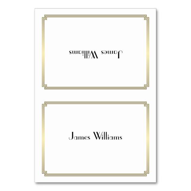 Grandes Gatsby Blancas Tarjetas De Oro Art Deco (Anverso)