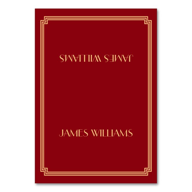 Grandes Gatsby de oro Tarjetas Art Deco Red Place (Anverso)