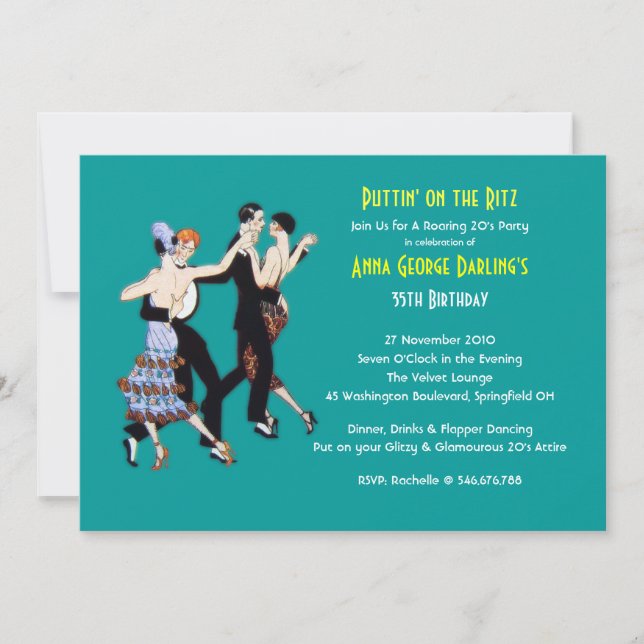 GRANDES GATSBY - Invitaciones a la fiesta de Flapp (Anverso)