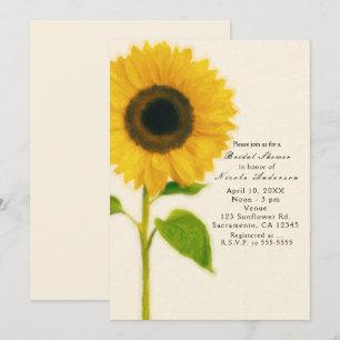 Grandes girasoles pintados invitaciones rústicas d