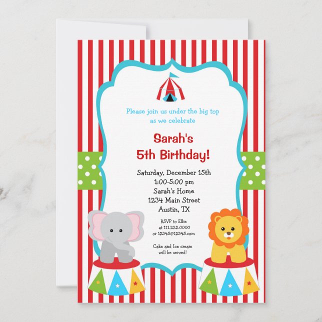 Grandes invitaciones de cumpleaños al Festival de  (Anverso)
