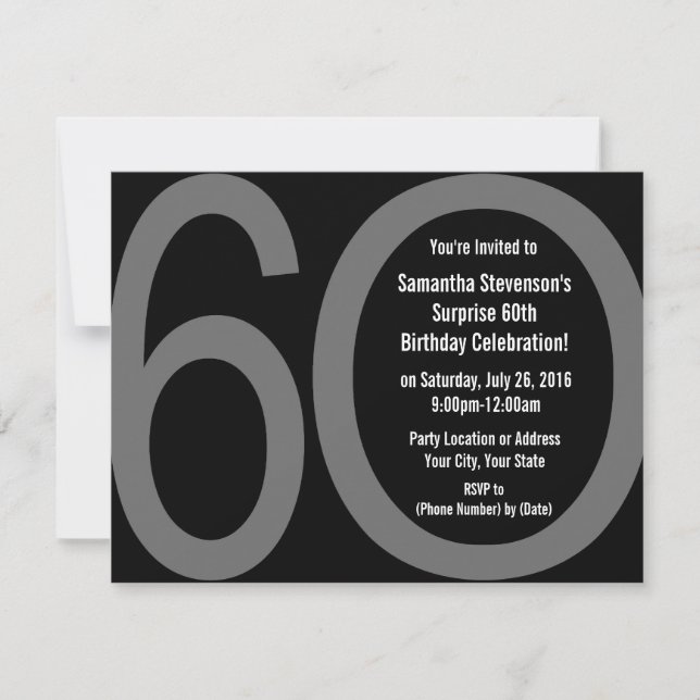 Grandes invitaciones para fiestas de 6-0 (Anverso)