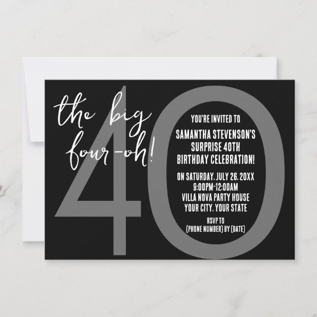 Grandes invitaciones para fiestas de cumpleaños 4- (Anverso)