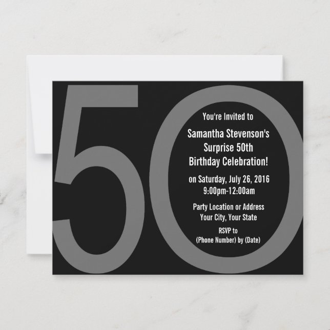 Grandes invitaciones para fiestas de cumpleaños de (Anverso)