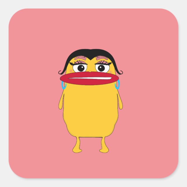 Grandes labios Lady Pegatina (Anverso)