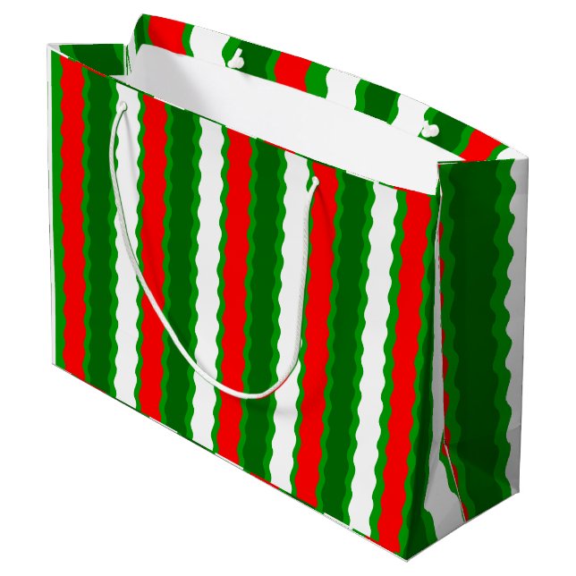 Grandes Navidades brillantes Gire Bolsa Verde Rojo (Angulo reverso)