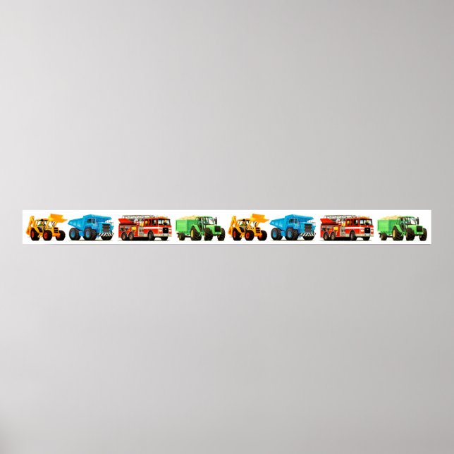 Grandes niños Construcción Camión Arte Decoración  (Frente)