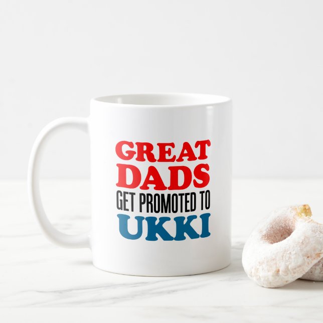Grandes papás promovidos a la taza de Ukki (Con donut)