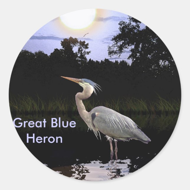 GRANDES Pegatinas AZULES HERON (Anverso)
