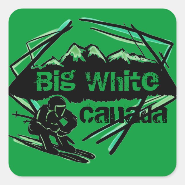 Grandes pegatinas de esquí de Canadá Blanco (Anverso)