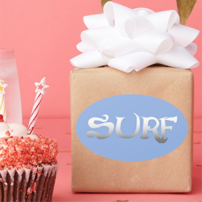 Grandes pegatinas de surfán oval (Fiesta)