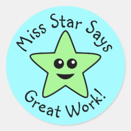 Grandes Pegatinas de trabajo de Green Happy Star