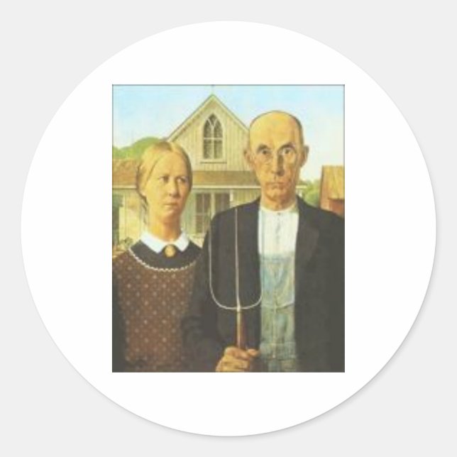 Grandes Pegatinas Grant-Wood estadounidense-gótica (Anverso)