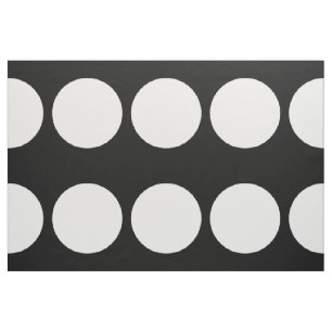 Grandes puntos de polka blanco en tela geométrica