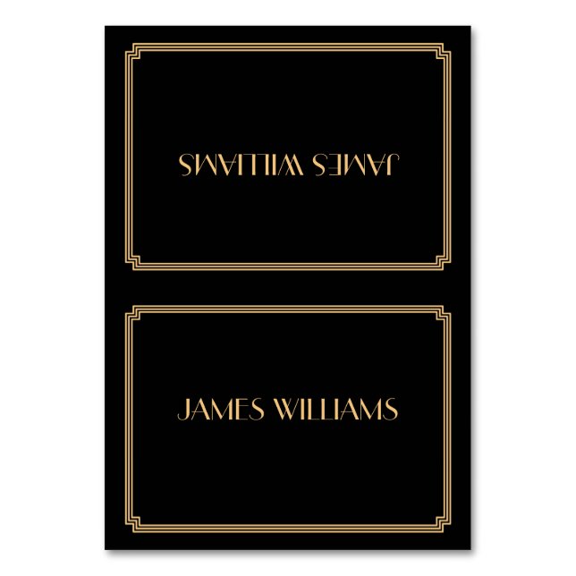Grandes Tarjetas de ajuste Gatsby Art Deco Black P (Anverso)