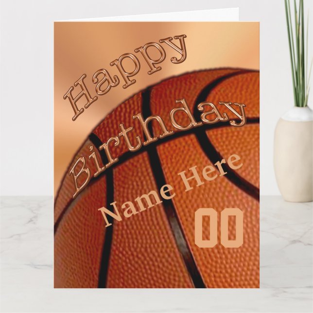 GRANDES Tarjetas de Básquetbol Felices Cumpleaños  (Anverso)