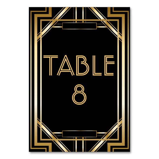 Grandes Tarjetas De Números De Tabla Art Déco De G (Anverso)