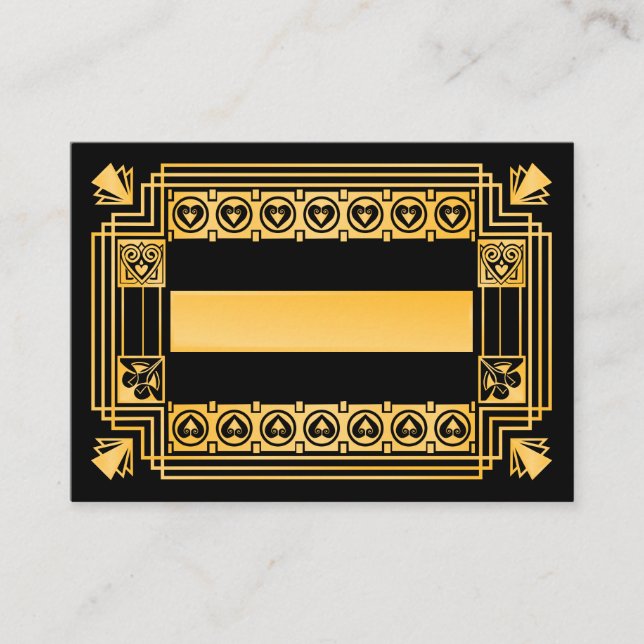 Grandes tarjetas de plaza Boda Art Deco de Gatsby  (Anverso)