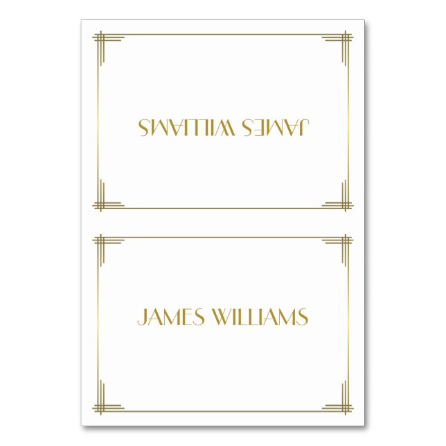 Grandes Tarjetas Gatsby Gold Art Deco Place (Anverso)