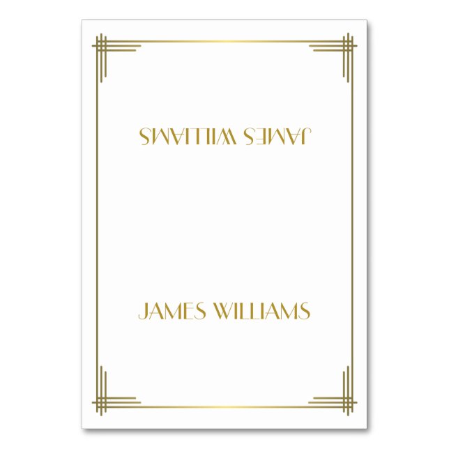 Grandes Tarjetas Gatsby Gold Art Deco Place (Anverso)