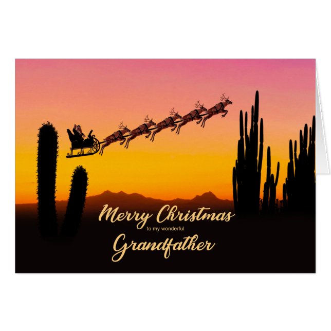 Grandfather Christmas Santa Over Desert (Anverso (Horizontal))