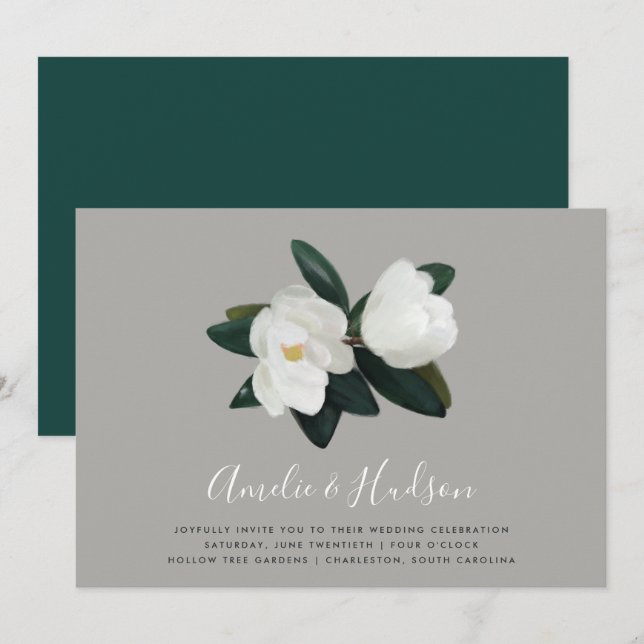 Grandiflora | Invitación a la boda de la Magnolia  (Anverso / Reverso)