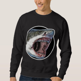 Grandioso tiburón blanco ataca sudadera circular