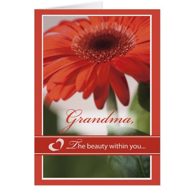 Grandma Red Gerber Daisy Valentine (Frente)