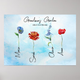 Grandmas Garden | Arte familiar personalizado Pers