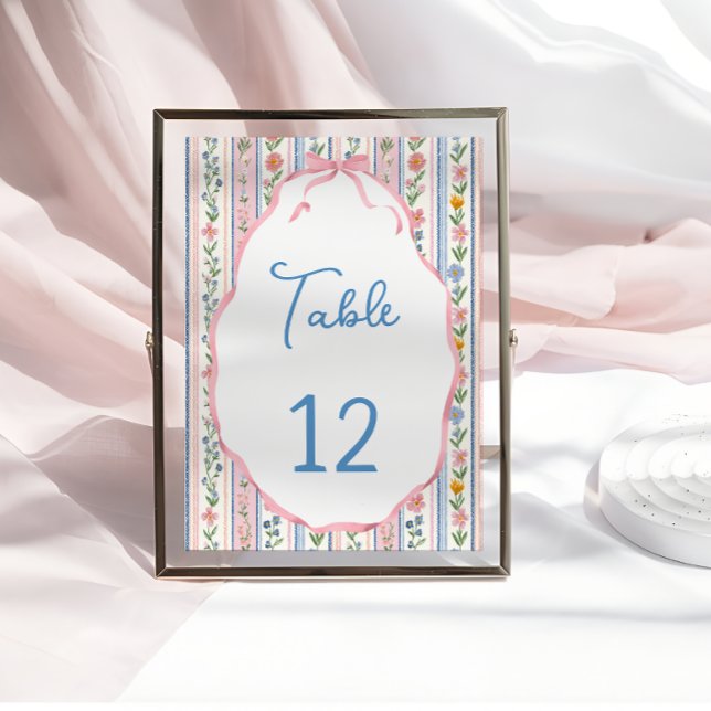 Grandmillennial Floral Vintage Table Number (Subido por el creador)