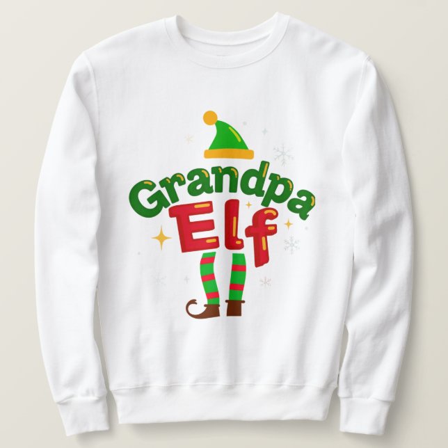 Grandpa Elf Holiday Matching Family Top (Anverso del diseño)