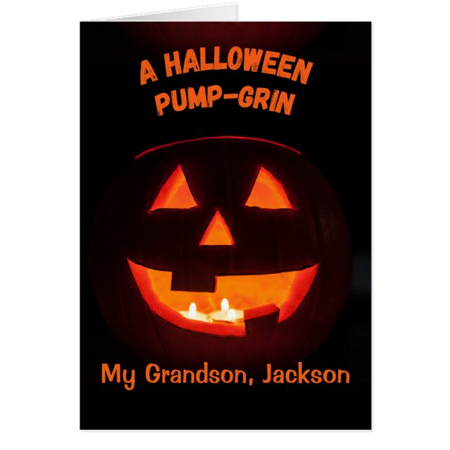 Grandson Halloween Cute Jack o' Lantern (Frente)