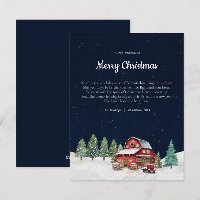 Granero de Navidad Blanco Rústico (Anverso / Reverso)