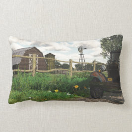 Granero rojo viejo y Cojín decorativo oxidado del