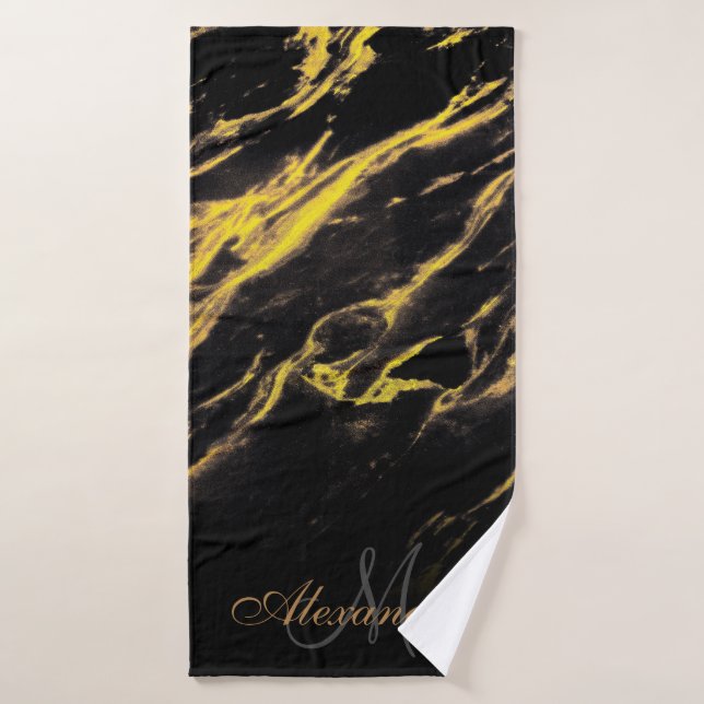Granito negro y dorado (Toalla de baño)