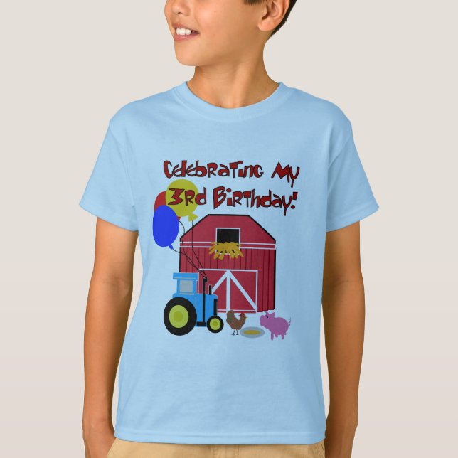 Granja 3 camisetas de cumpleaños y regalos (Anverso)